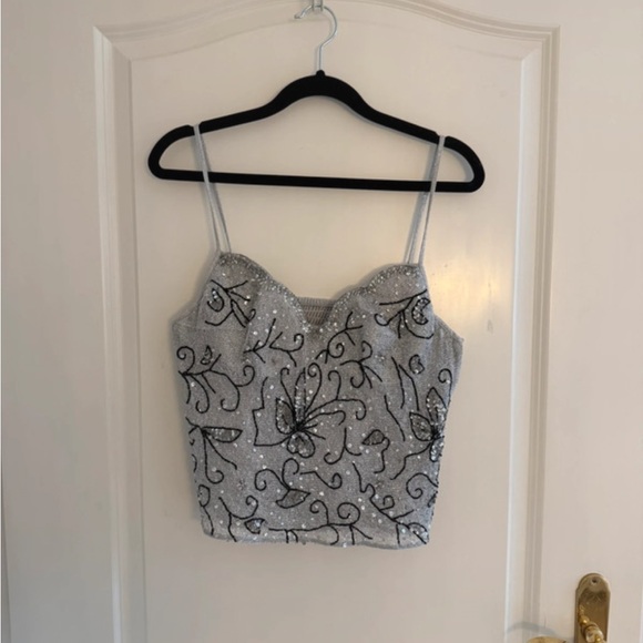 La Perla Vintage Silver and Black Embellished corset - Picture 8 of 13